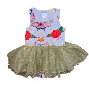 BONDS Butterfly Tutu Dress Girls 3-6 00 Wondersuit Baby Girl Tulle Onesie Romper